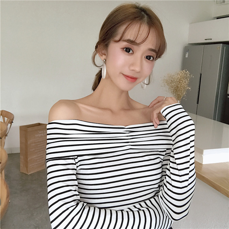 EW20380 Sexy Off-Shoulder Top White
