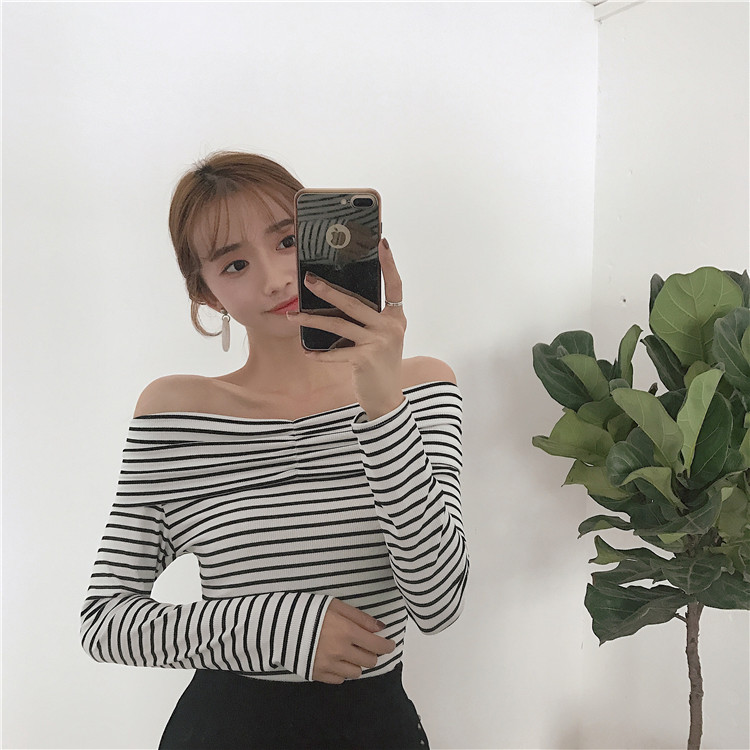 EW20380 Sexy Off-Shoulder Top White
