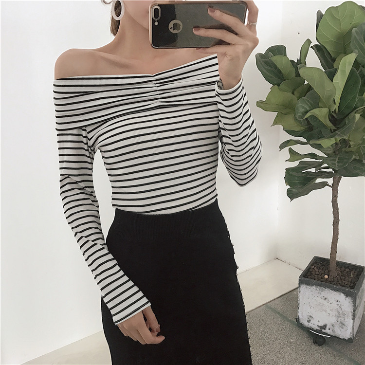 EW20380 Sexy Off-Shoulder Top White