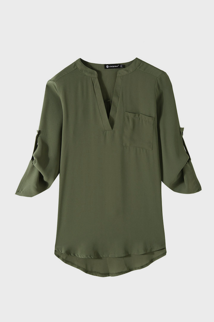 EW20382 Fashion Chiffon Top Green