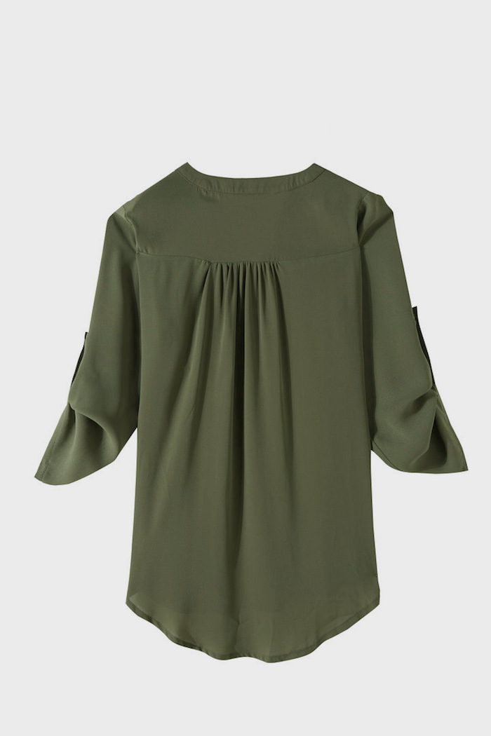 EW20382 Fashion Chiffon Top Green