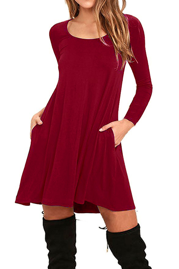 EW20385 Europe Fashion Dress Red