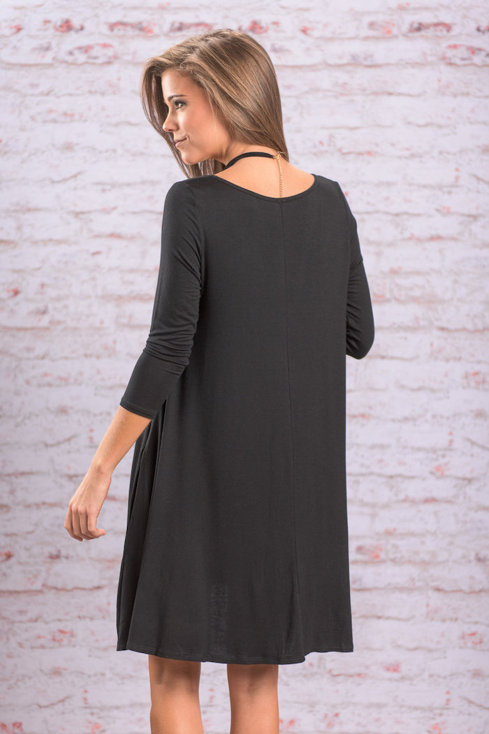 EW20386 Fashion Dress Dark Grey