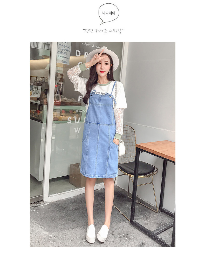 EW20388 Fashion Denim Dress Blue