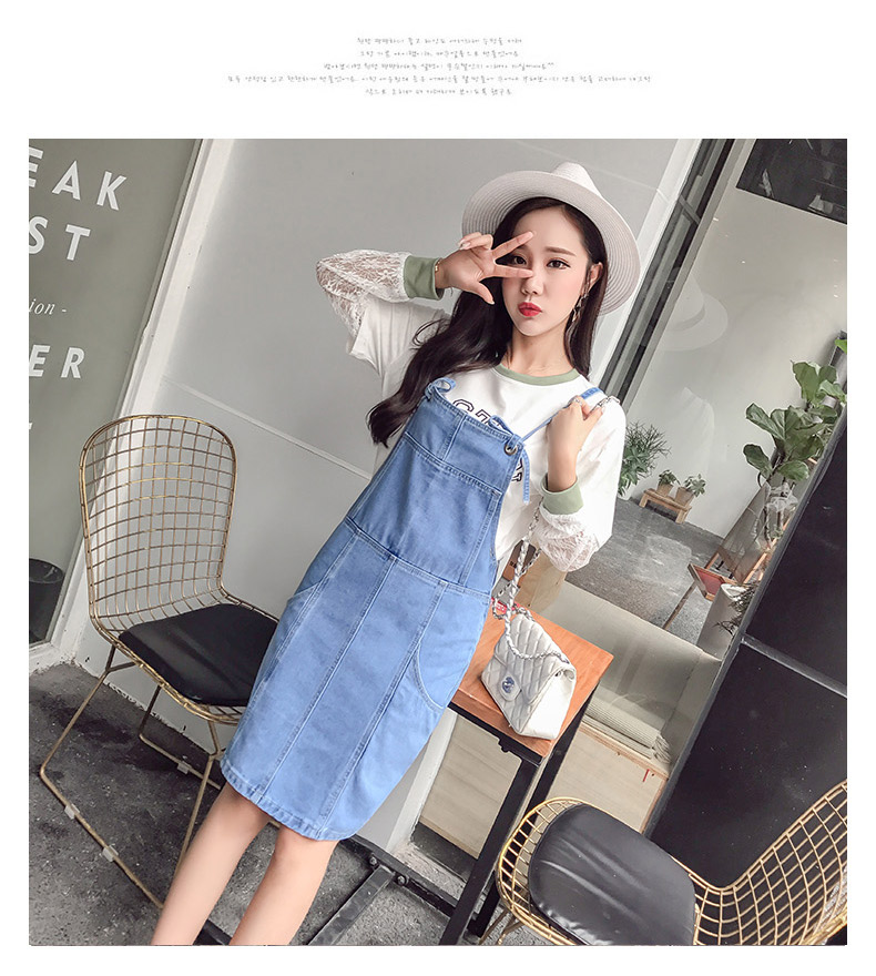 EW20388 Fashion Denim Dress Blue