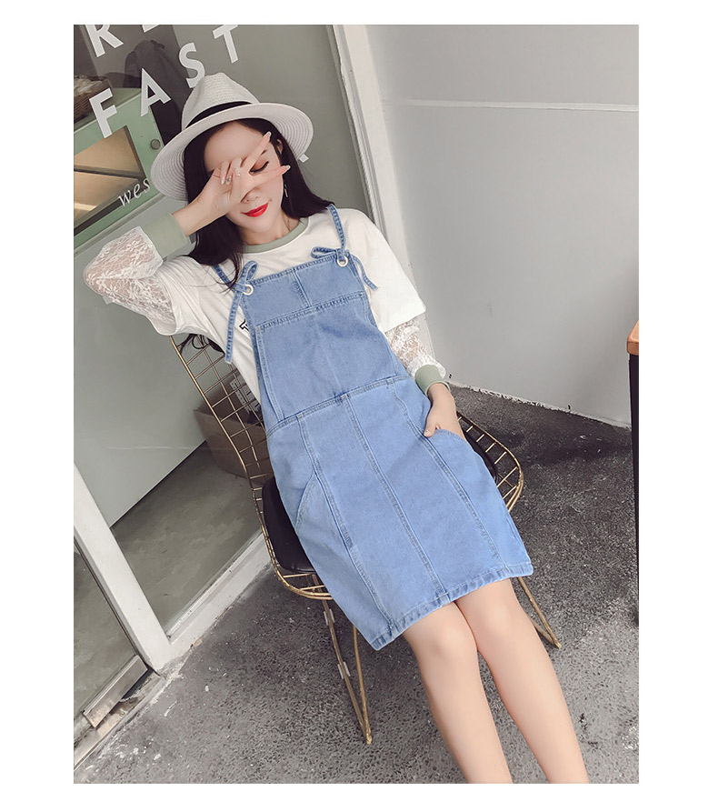 EW20388 Fashion Denim Dress Blue