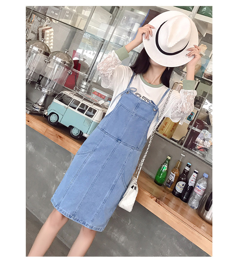 EW20388 Fashion Denim Dress Blue