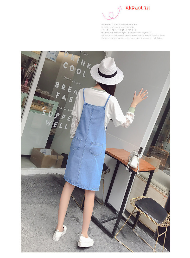 EW20388 Fashion Denim Dress Blue