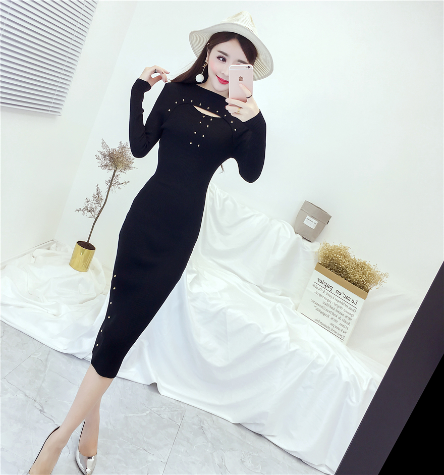EW20394 Stylish Hugging Dress Black