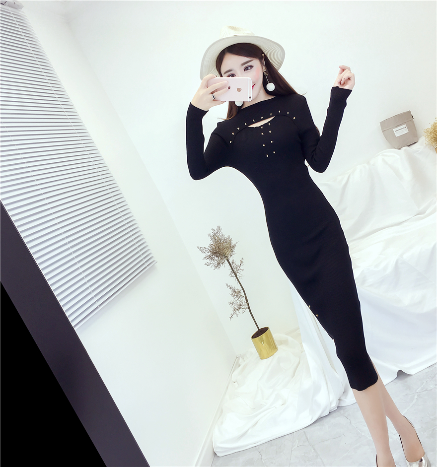 EW20394 Stylish Hugging Dress Black