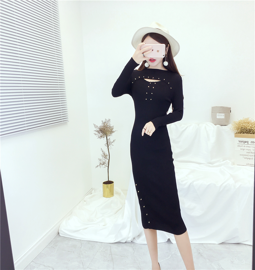 EW20394 Stylish Hugging Dress Black