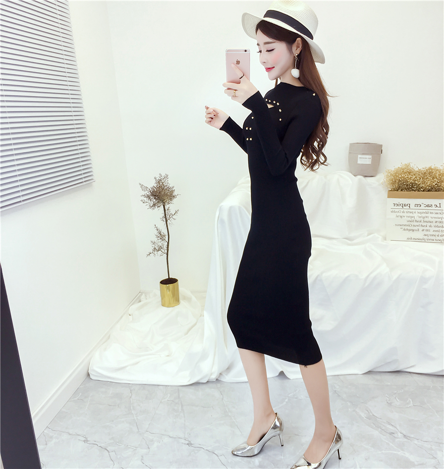 EW20394 Stylish Hugging Dress Black