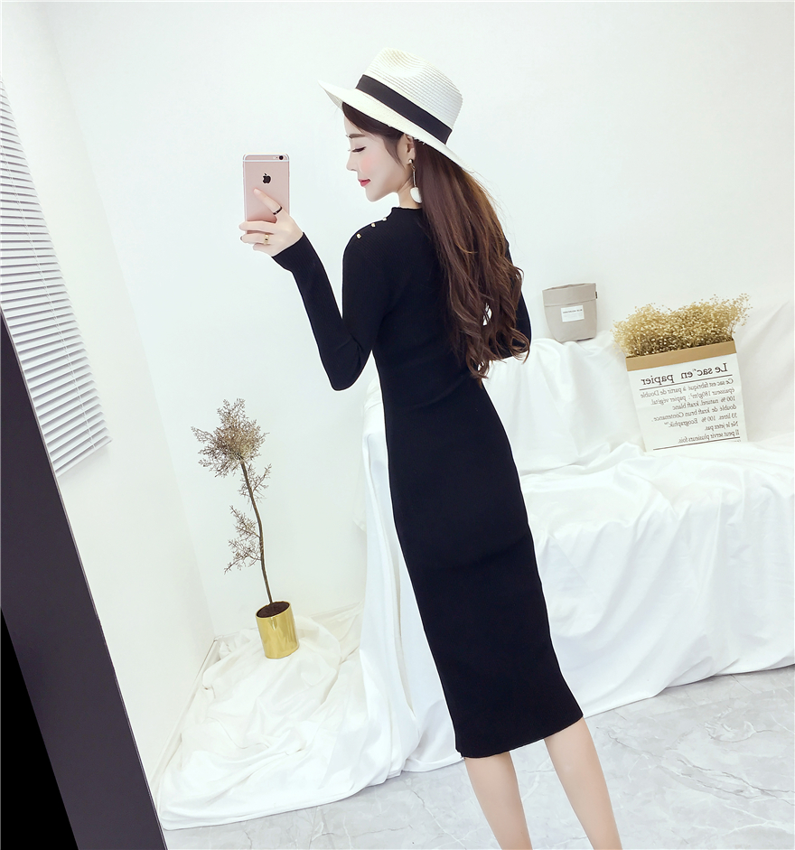 EW20394 Stylish Hugging Dress Black