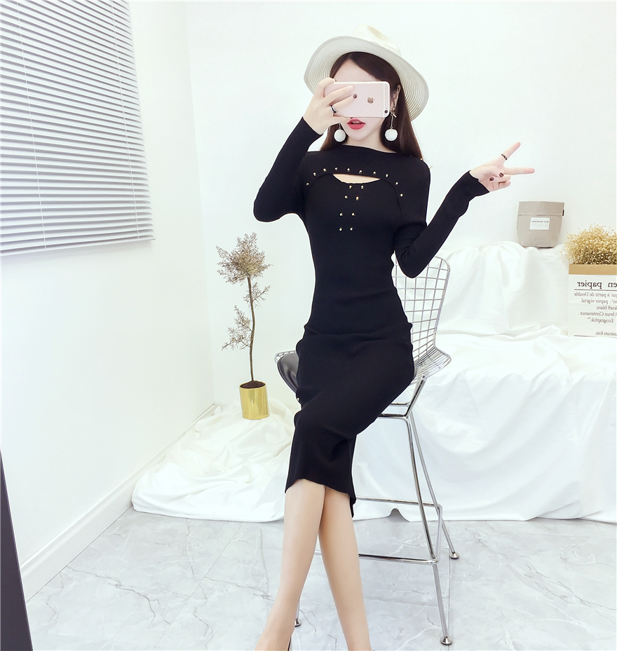 EW20394 Stylish Hugging Dress Black