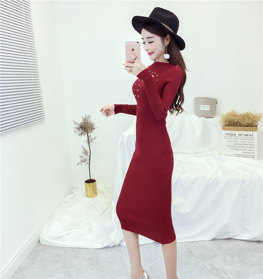 EW20394 Stylish Hugging Dress Red