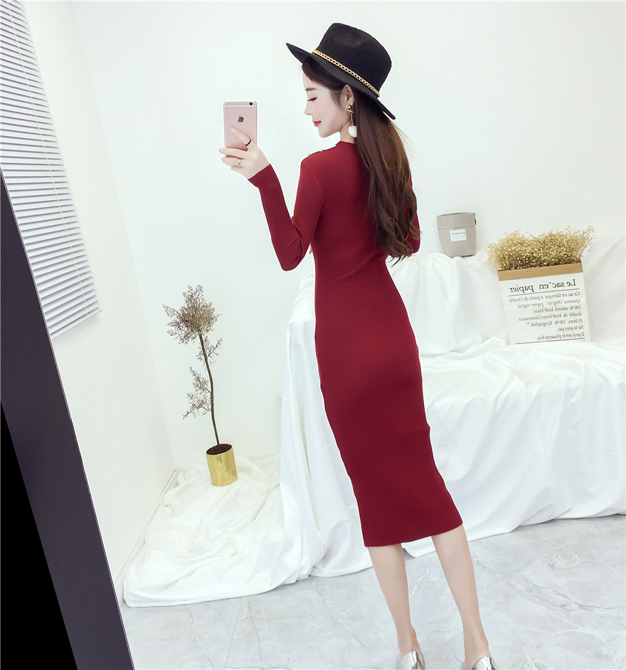 EW20394 Stylish Hugging Dress Red