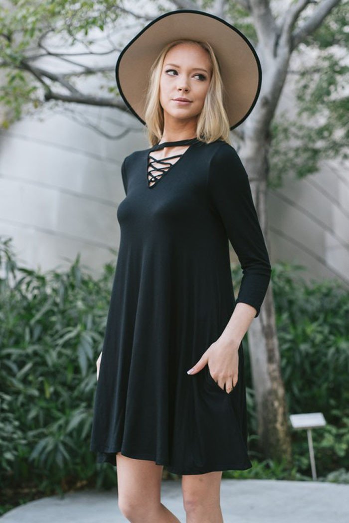 EW20395 Stylish Dress Black