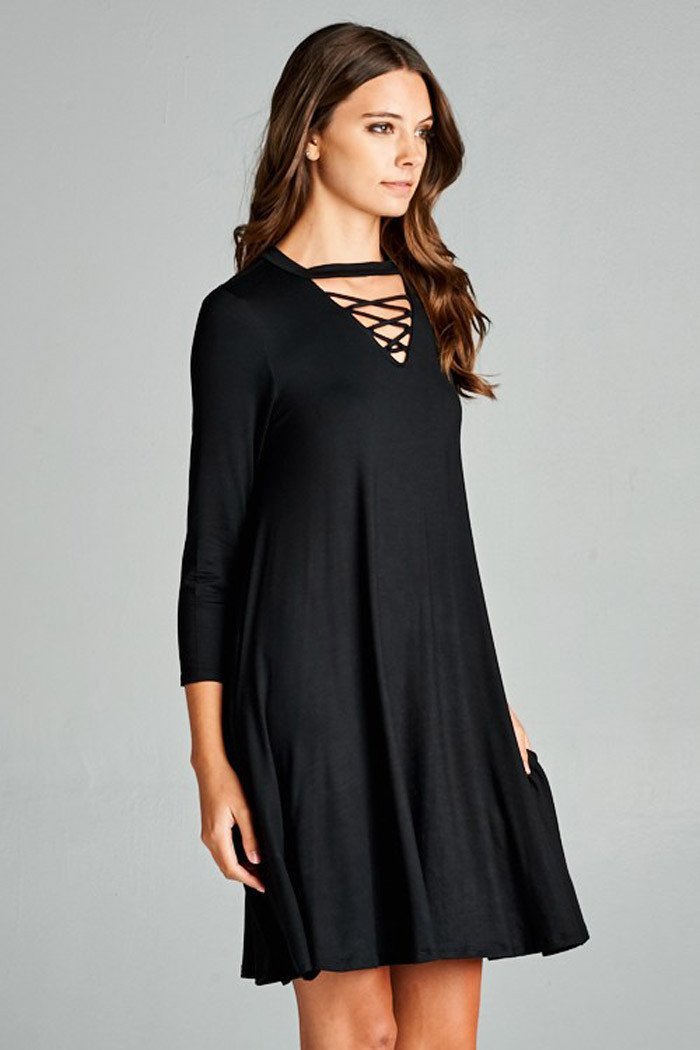 EW20395 Stylish Dress Black