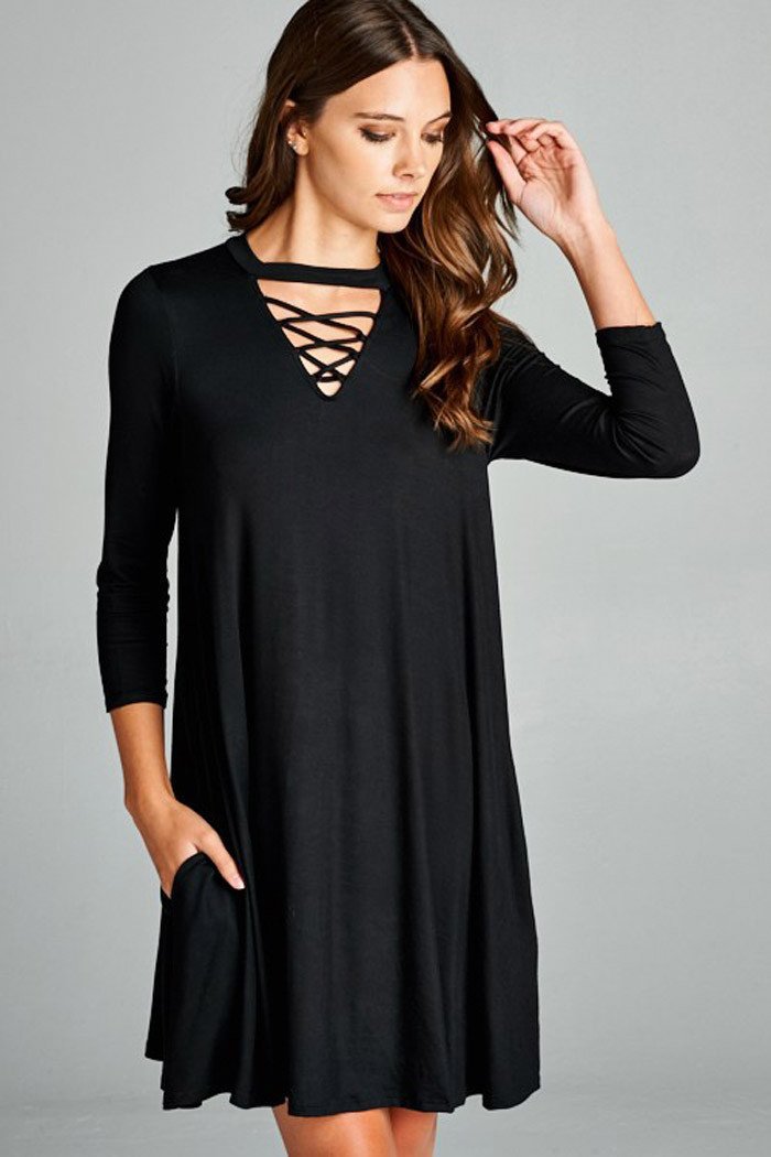 EW20395 Stylish Dress Black