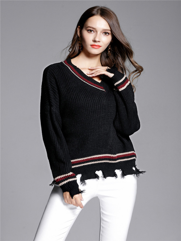 EW20401 Fashion Knit Top Black