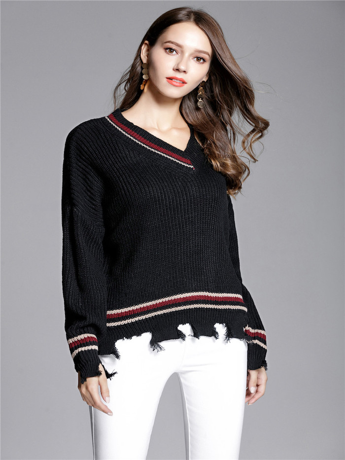 EW20401 Fashion Knit Top Black