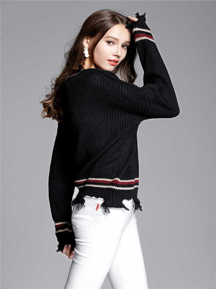 EW20401 Fashion Knit Top Black