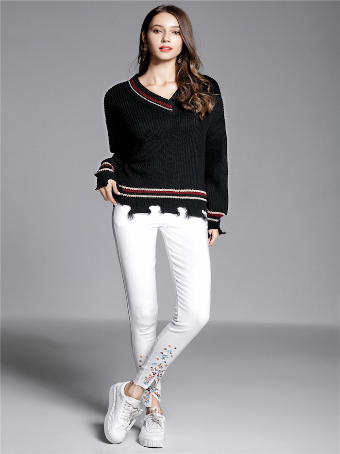 EW20401 Fashion Knit Top Black