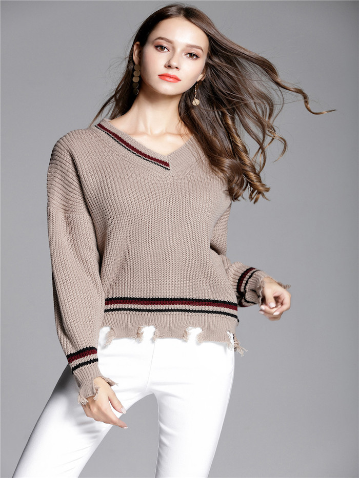 EW20401 Fashion Knit Top Khaki
