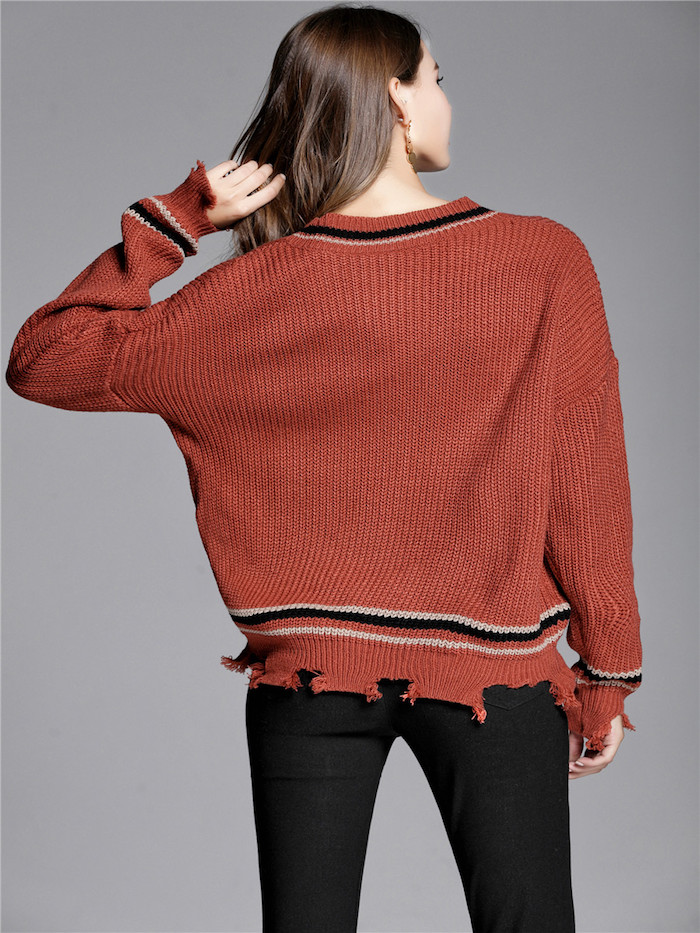EW20401 Fashion Knit Top Red