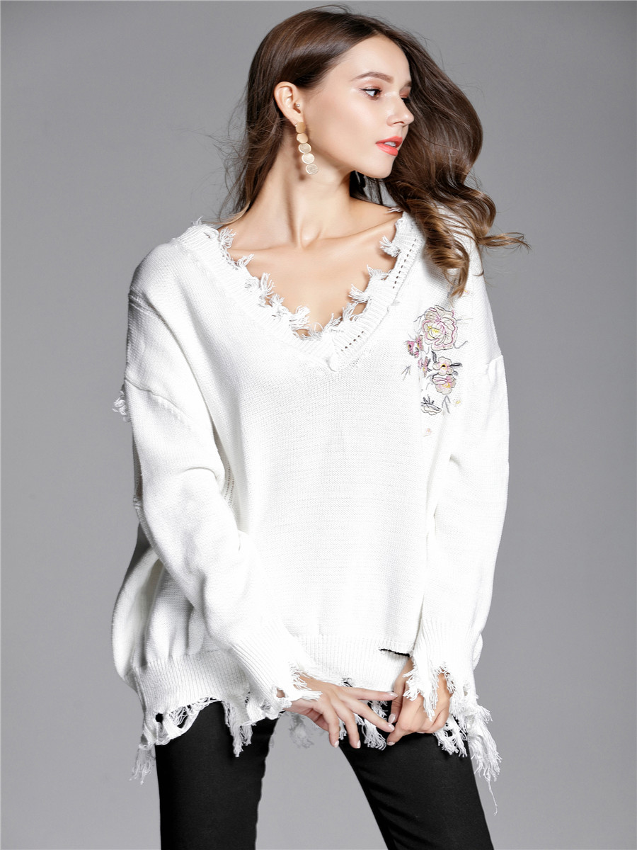 EW20402 Pretty Knit Top White
