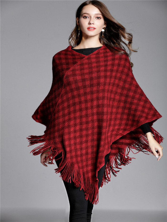 EW20403 Stylish Checker Top Red