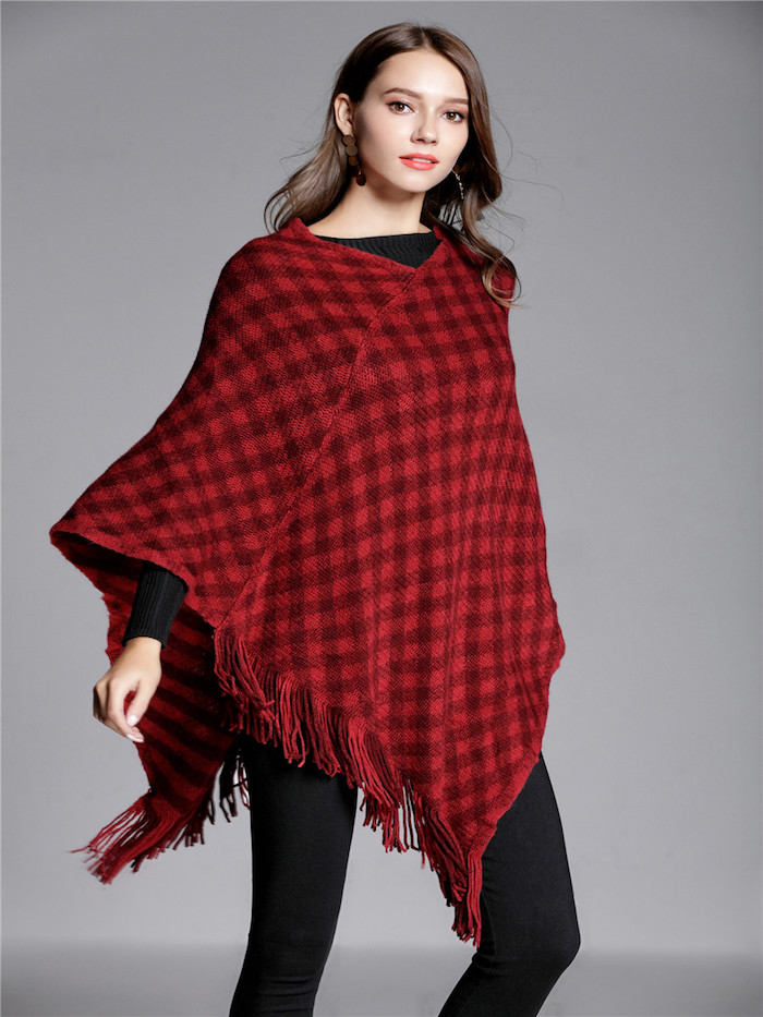 EW20403 Stylish Checker Top Red
