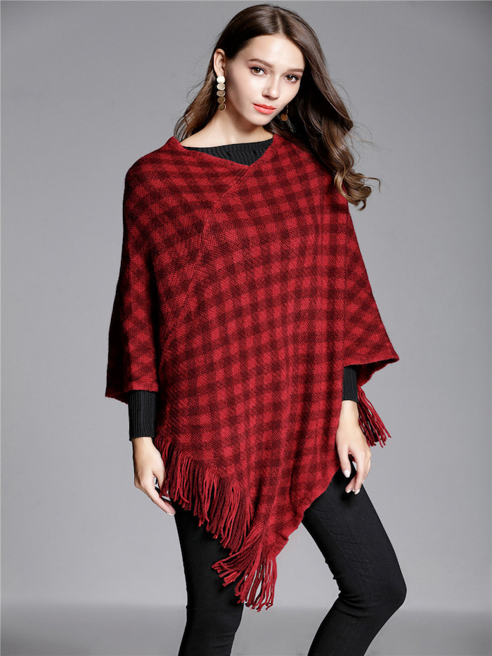 EW20403 Stylish Checker Top Red