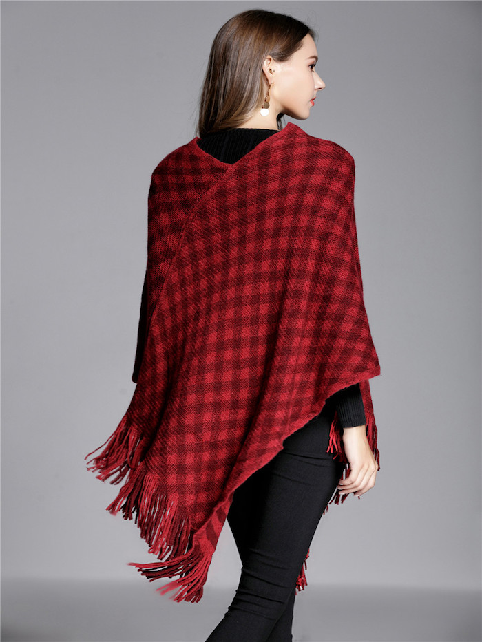EW20403 Stylish Checker Top Red