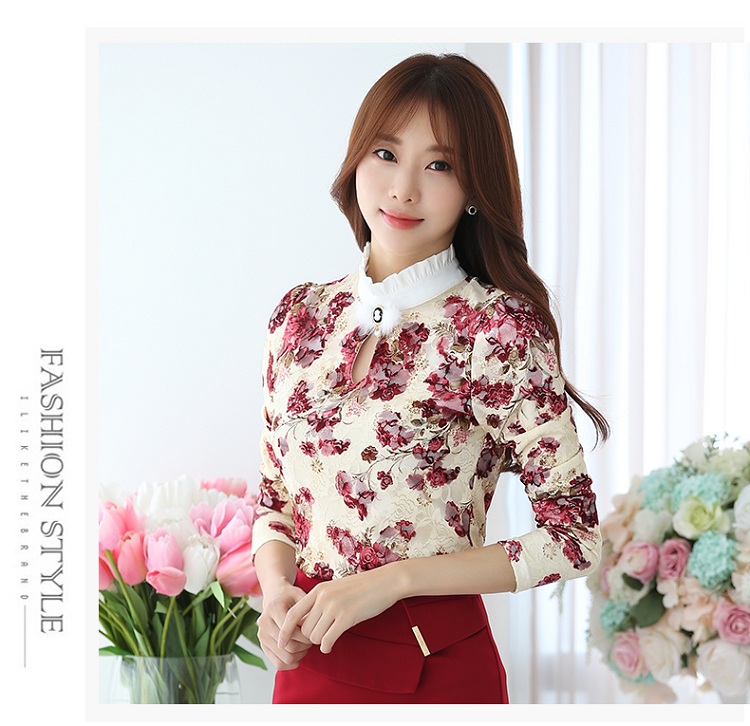 EW20416 Lovely Floral Top Red