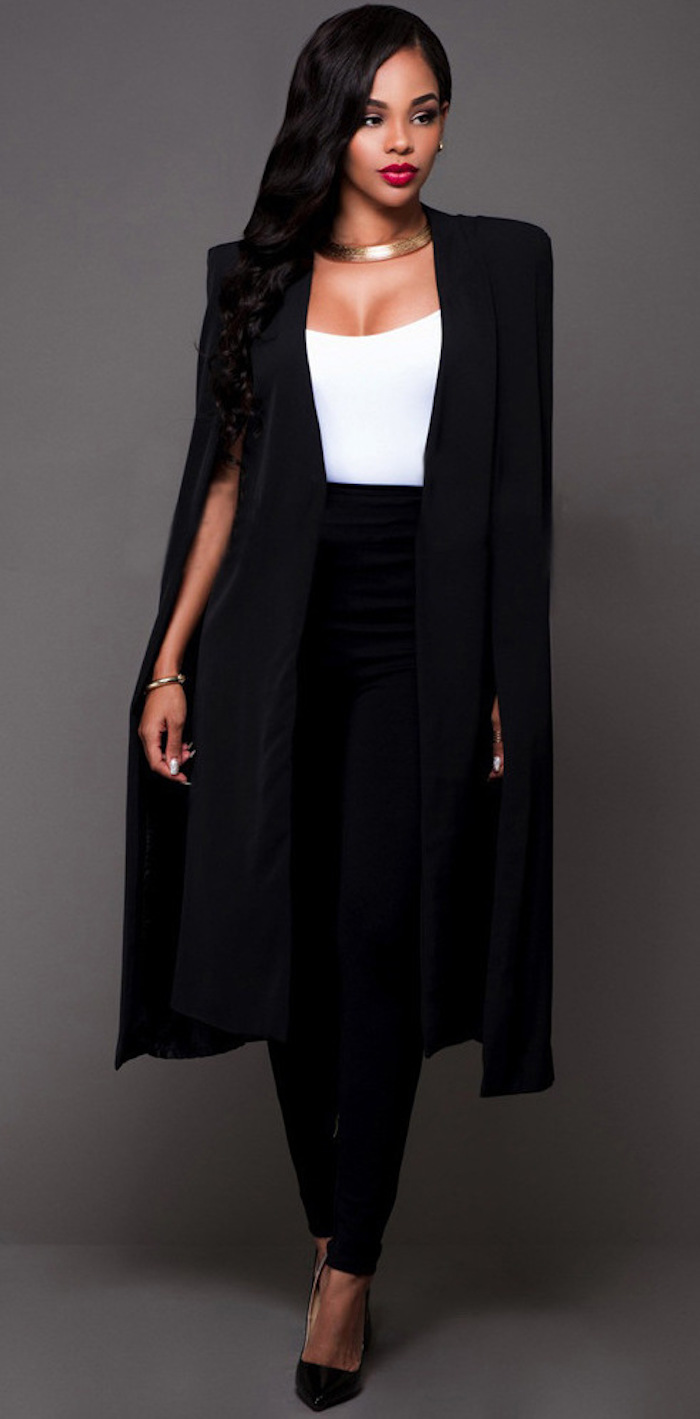EW20419 Europe Elegant Coat Black