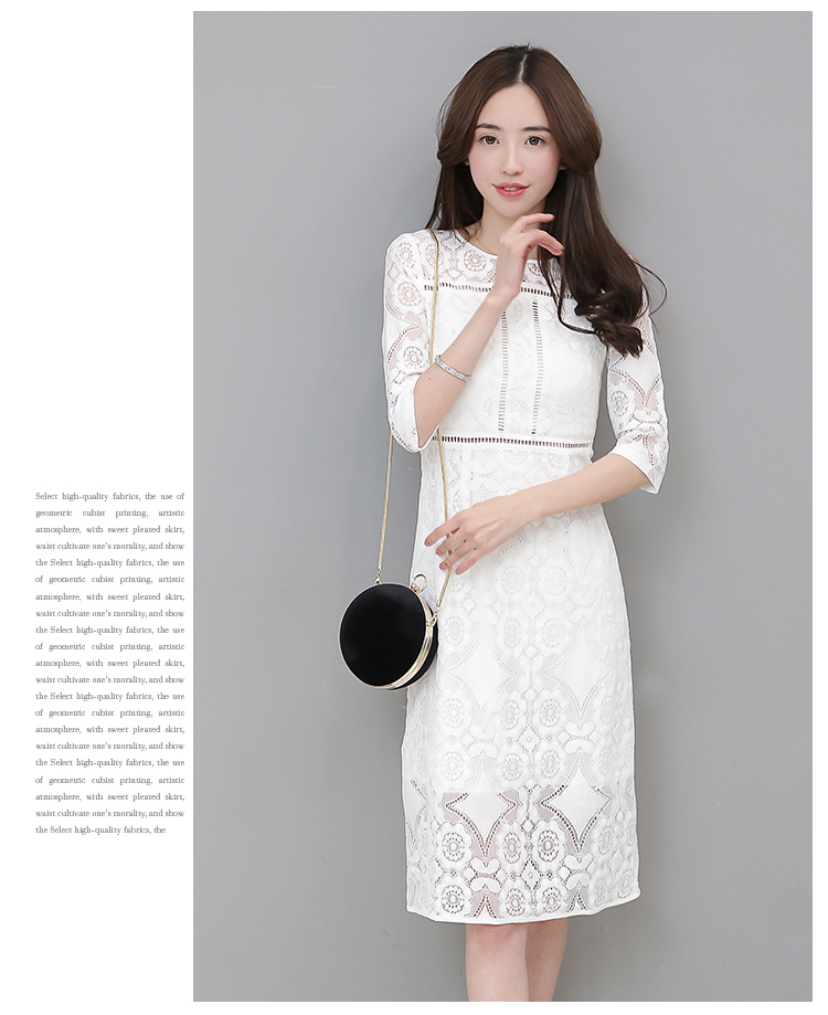 EW20427 Elegant Lace Dress White