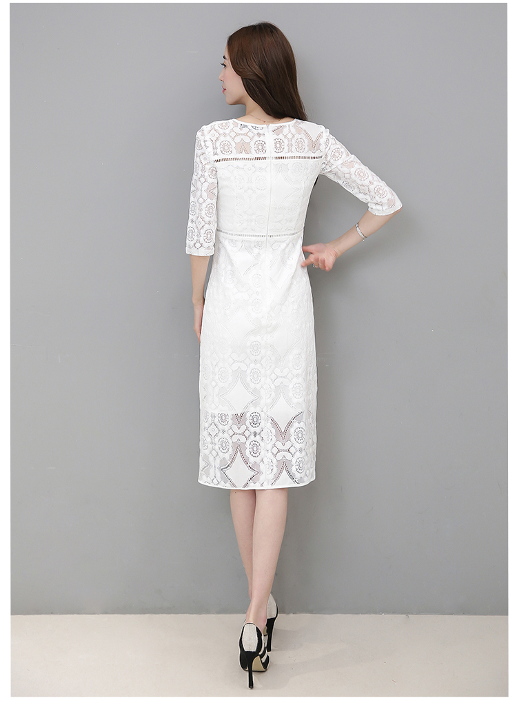 EW20427 Elegant Lace Dress White