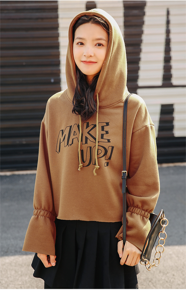 EW20445 Fashion Hooded Top Brown