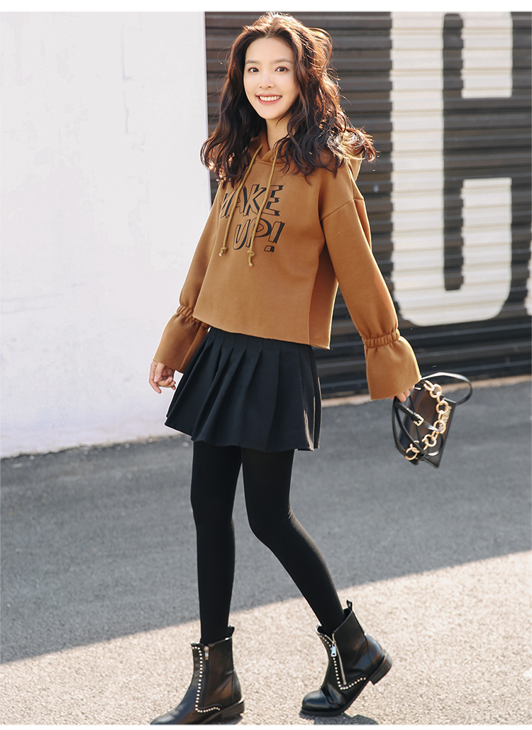 EW20445 Fashion Hooded Top Brown