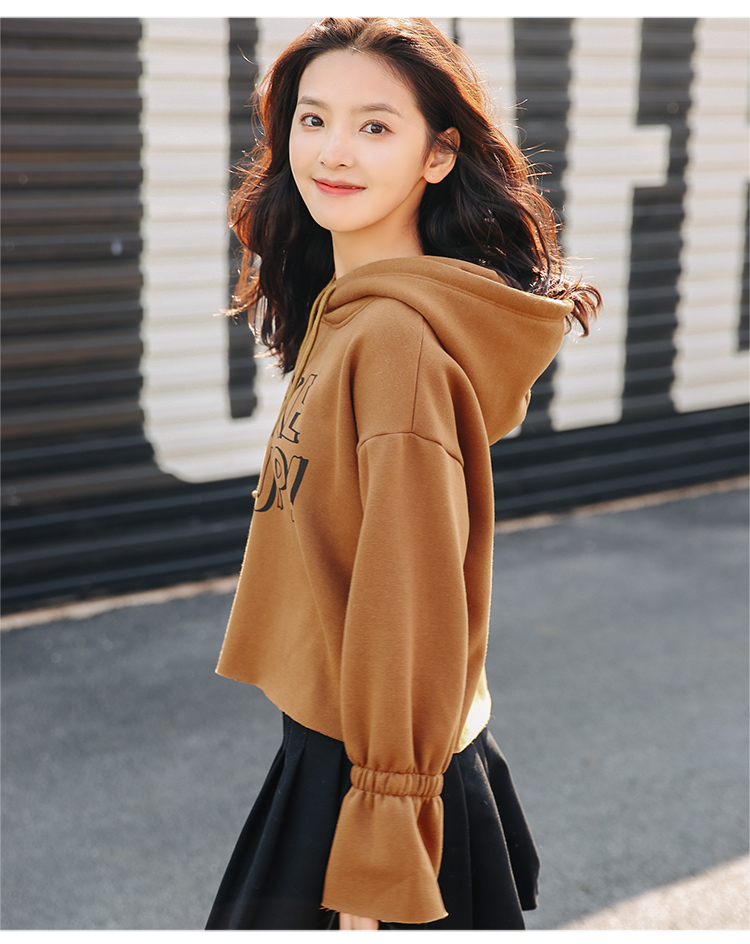 EW20445 Fashion Hooded Top Brown