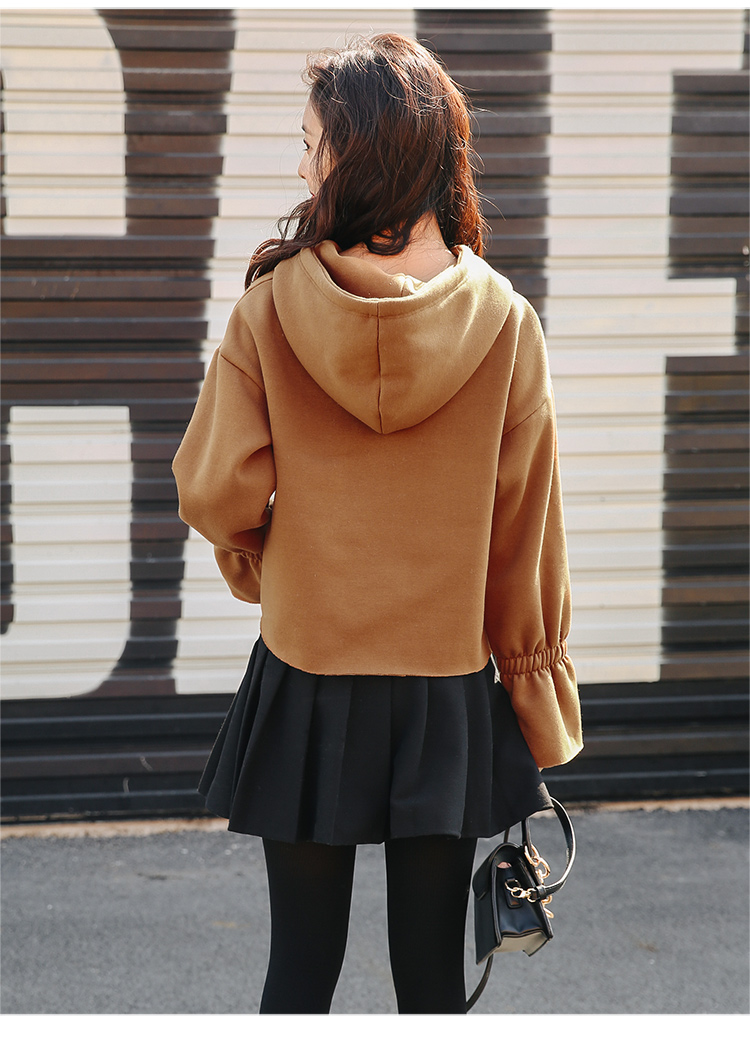EW20445 Fashion Hooded Top Brown