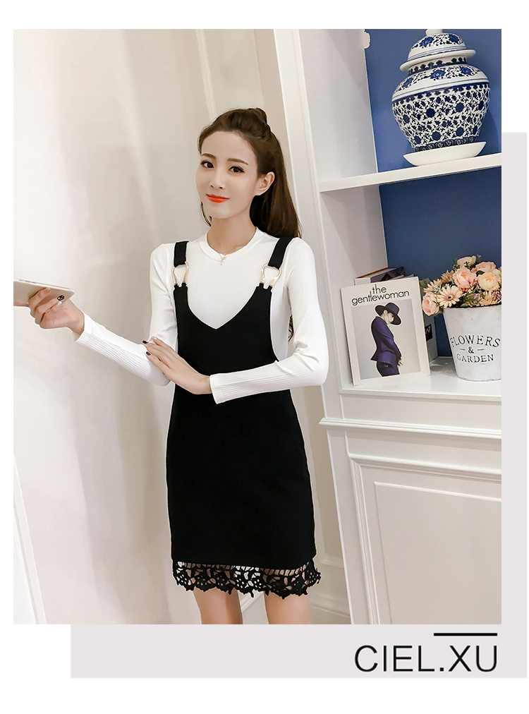 EW20461 Fashion Top and Dress Set Black
