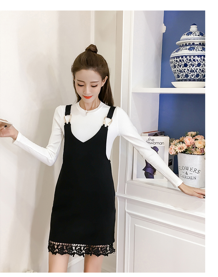 EW20461 Fashion Top and Dress Set Black