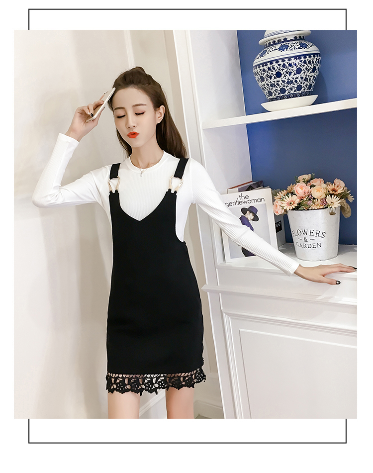 EW20461 Fashion Top and Dress Set Black