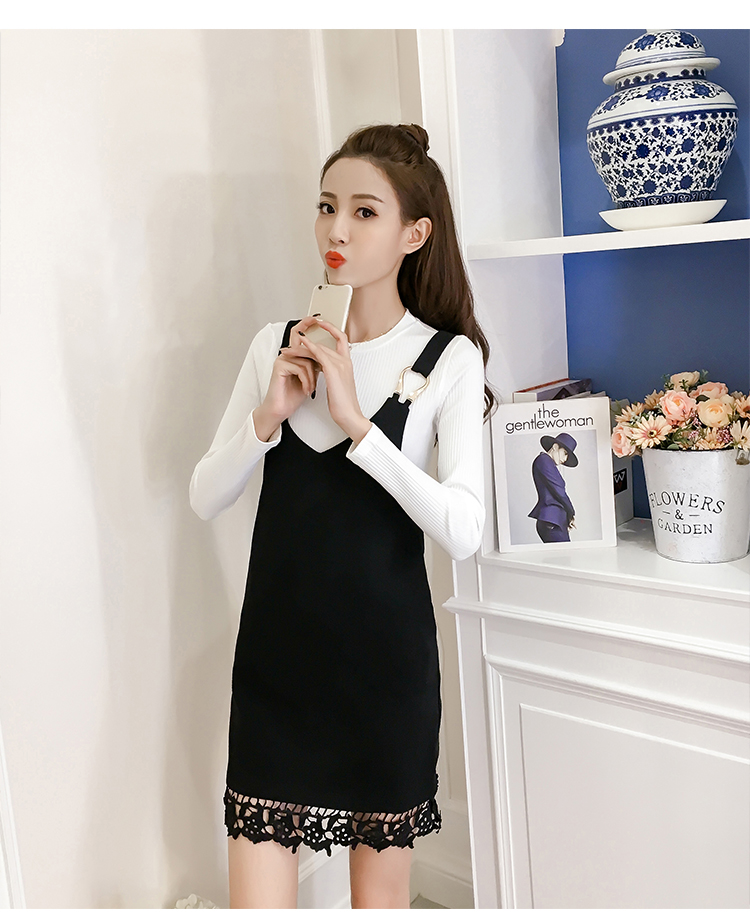 EW20461 Fashion Top and Dress Set Black