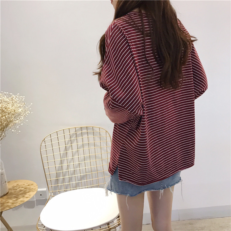 EW20464 Stylish Stripe Top Maroon