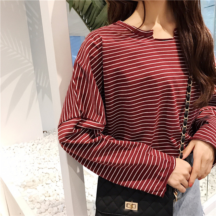 EW20464 Stylish Stripe Top Maroon