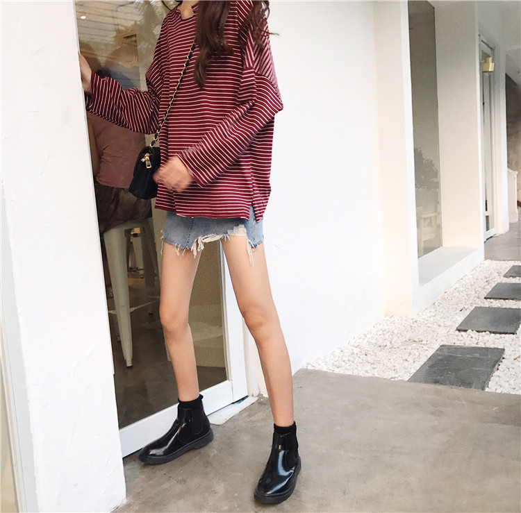 EW20464 Stylish Stripe Top Maroon