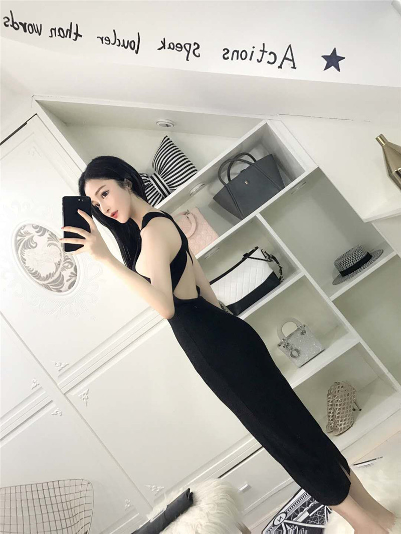EW20472 Sexy Glittering Dress Black